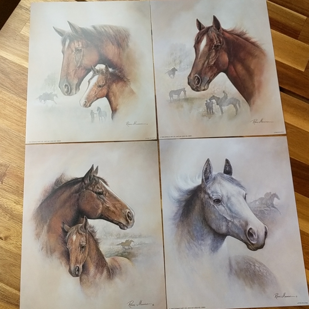 Set of 4 Ruane Manning litho horse prints